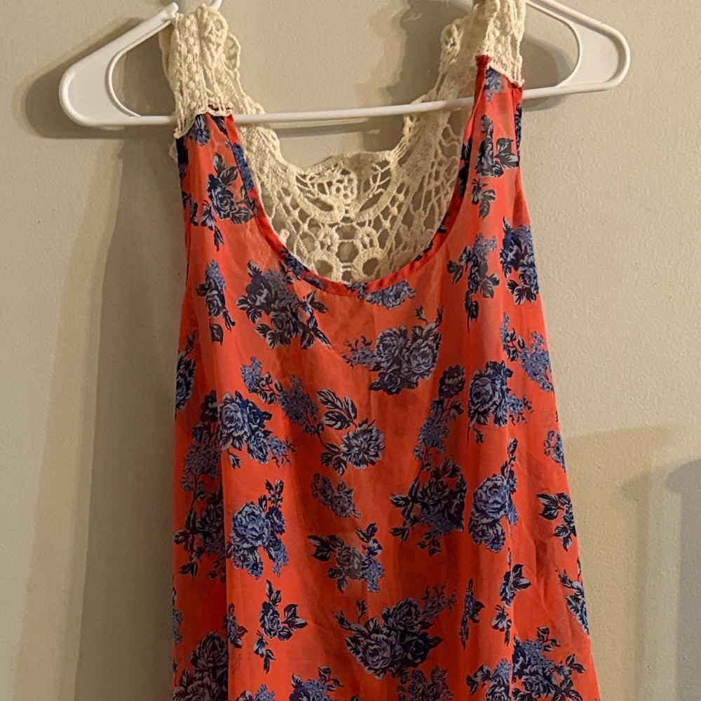 Floral Lace-Trimmed Women's Top